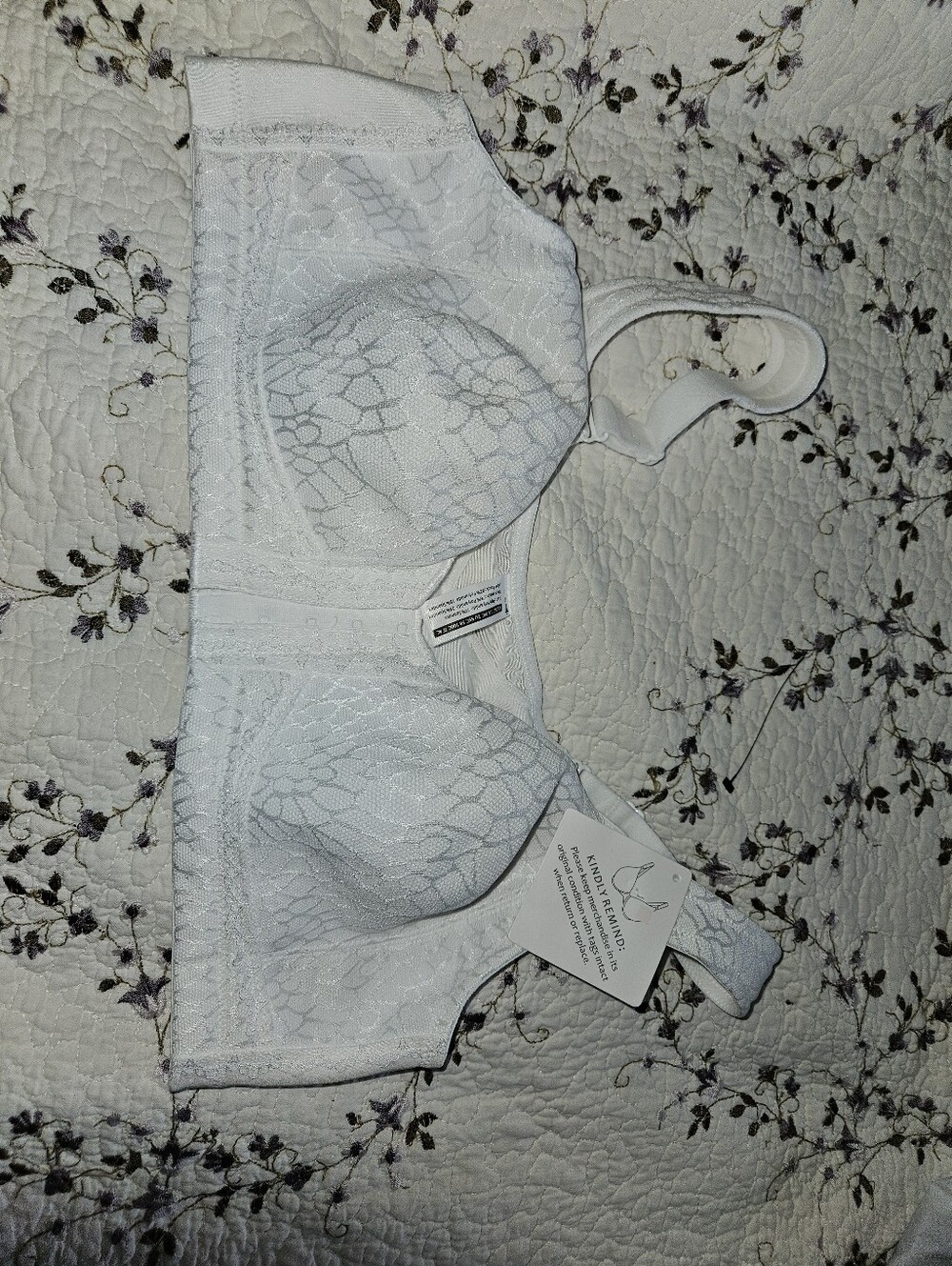 White Lace Full Coverage Wire-Free Bra